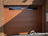 4DL Profile Australian Sectional Garage Door - Colour in 'Classic Cedar' with a Woodgrain Finish and Plain Windows