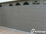 4DS Profile Australian Sectional Garage Door - Colour 'Wallaby' with a Woodgrain Finish and Window Elements