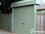 Fenceline Australian Roller Garage Door - Colorbond Colour 'Pale Eucalypt' with Round Canopy
