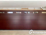 L-Ribbed Profile 4Ddoors Sectional Garage Door - Decograin 'Rosewood' Finish with Window elements