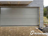 L-Ribbed Profile 4Ddoors Sectional Garage Door - Colour 'Traffic White', Custom Painted in Dulux Champignon with a Silkgrain Finish