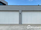 Counterweight Tilt Door - White Powder Coated Aluminium Sheet and Batons - Australian Made Garage Door